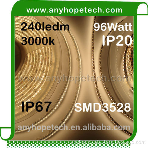 High luminous intensity 8400Lm 240ledm IP67 flexible led ribbon strips lighting